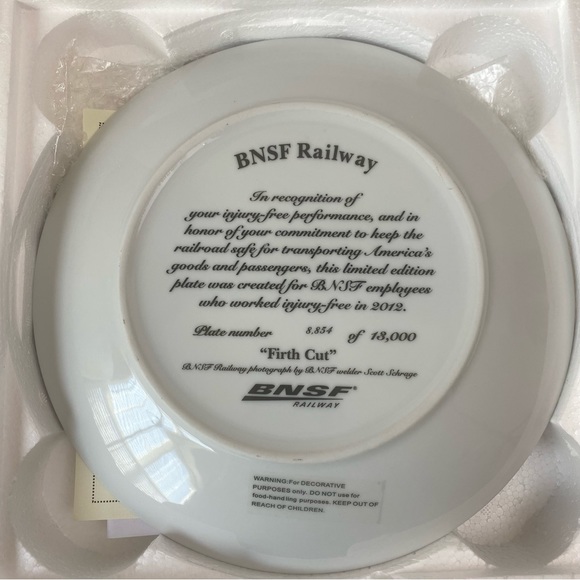 BNSF Railway “FIRTH CUT” Collector Plate 2012 Train Locomotive 1/13,000 Limited - Picture 3 of 6